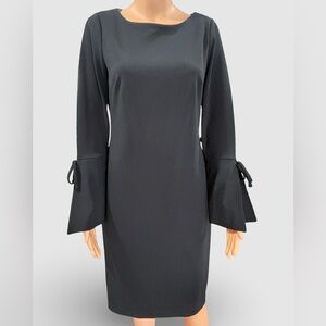 Calvin Klein Elegant Black Long Sleeve Dress